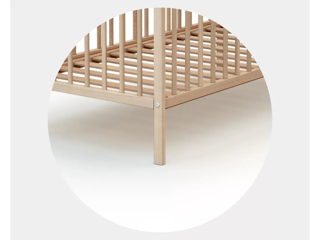 Lit bébé 60x120 hêtre brut
