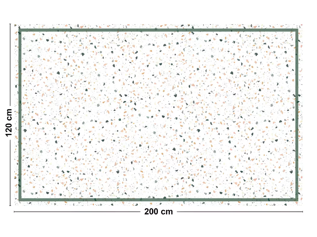 Tapis Vinyle Large l120xH200cm - Terrazzo Dolce - Vinyle