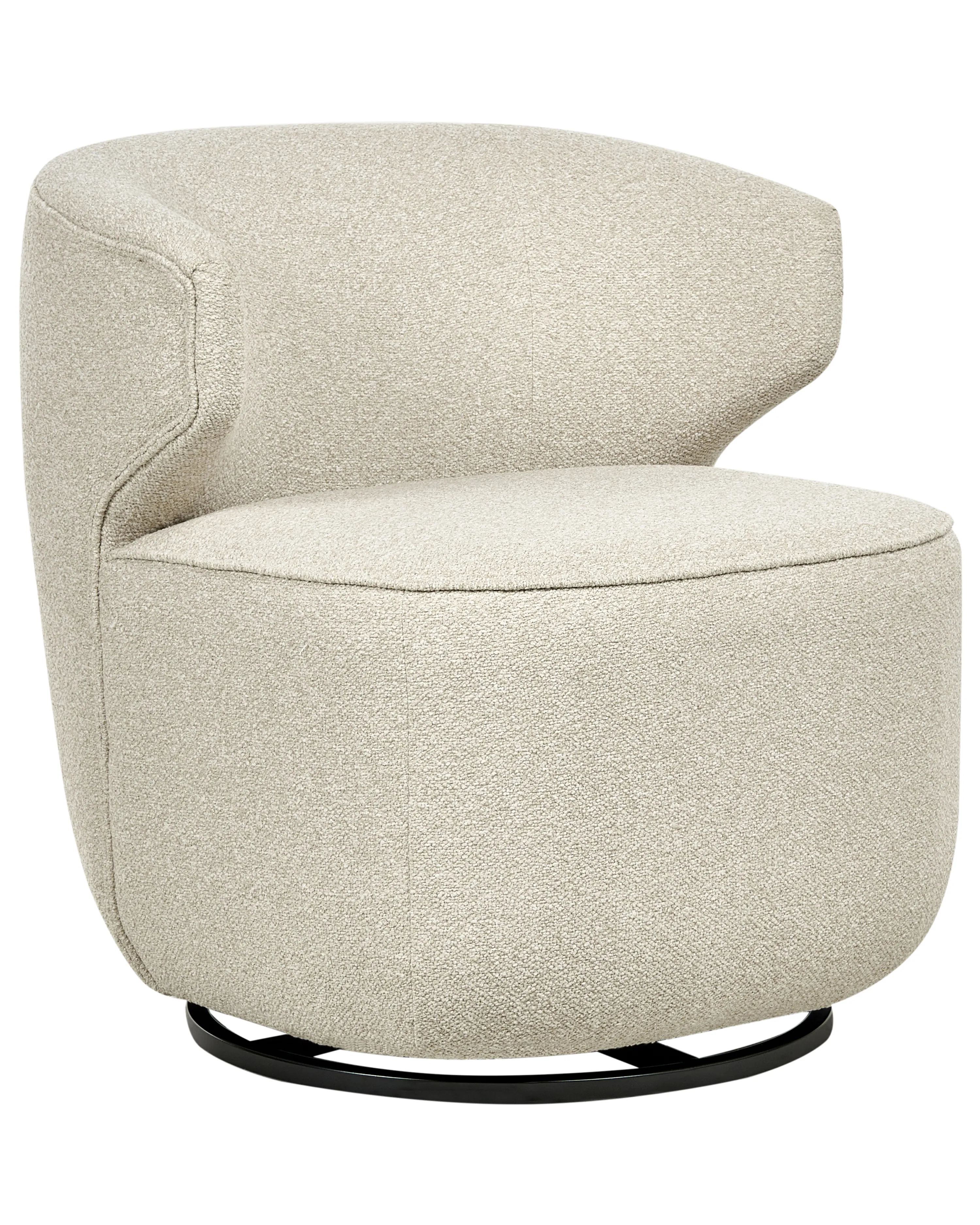 Draaifauteuil MOLLEBY Bouclé Lichtbeige