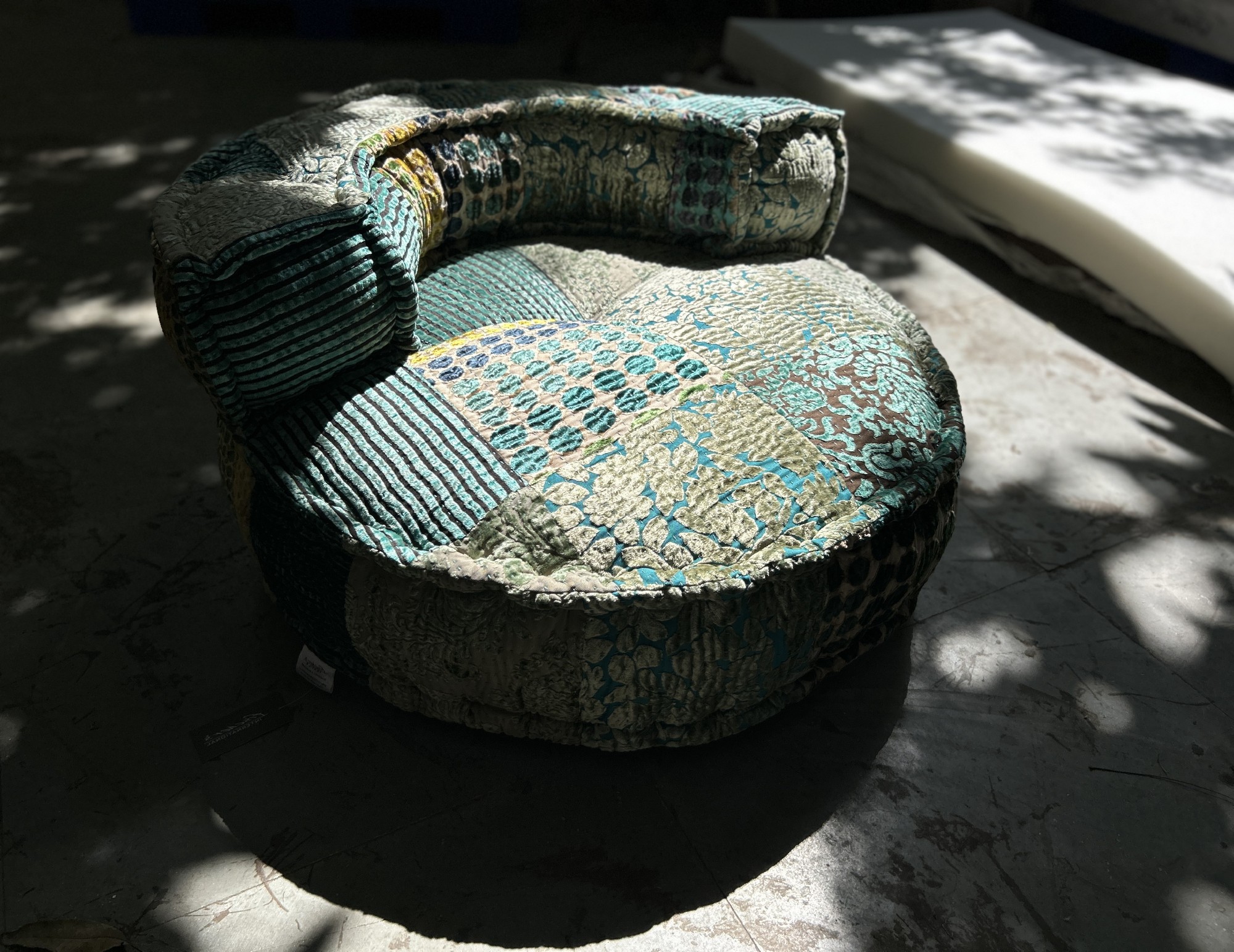 Pouf-Sessel 'Gahi', Patchwork, multicolor, Ø 80 cm, 40 cm von fischer's lagerhaus