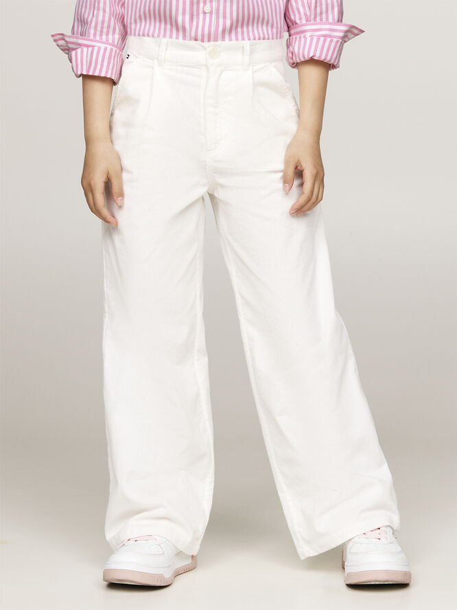 Tommy Hilfiger FINE CORDUROY WIDE LEG PANT Ancient white