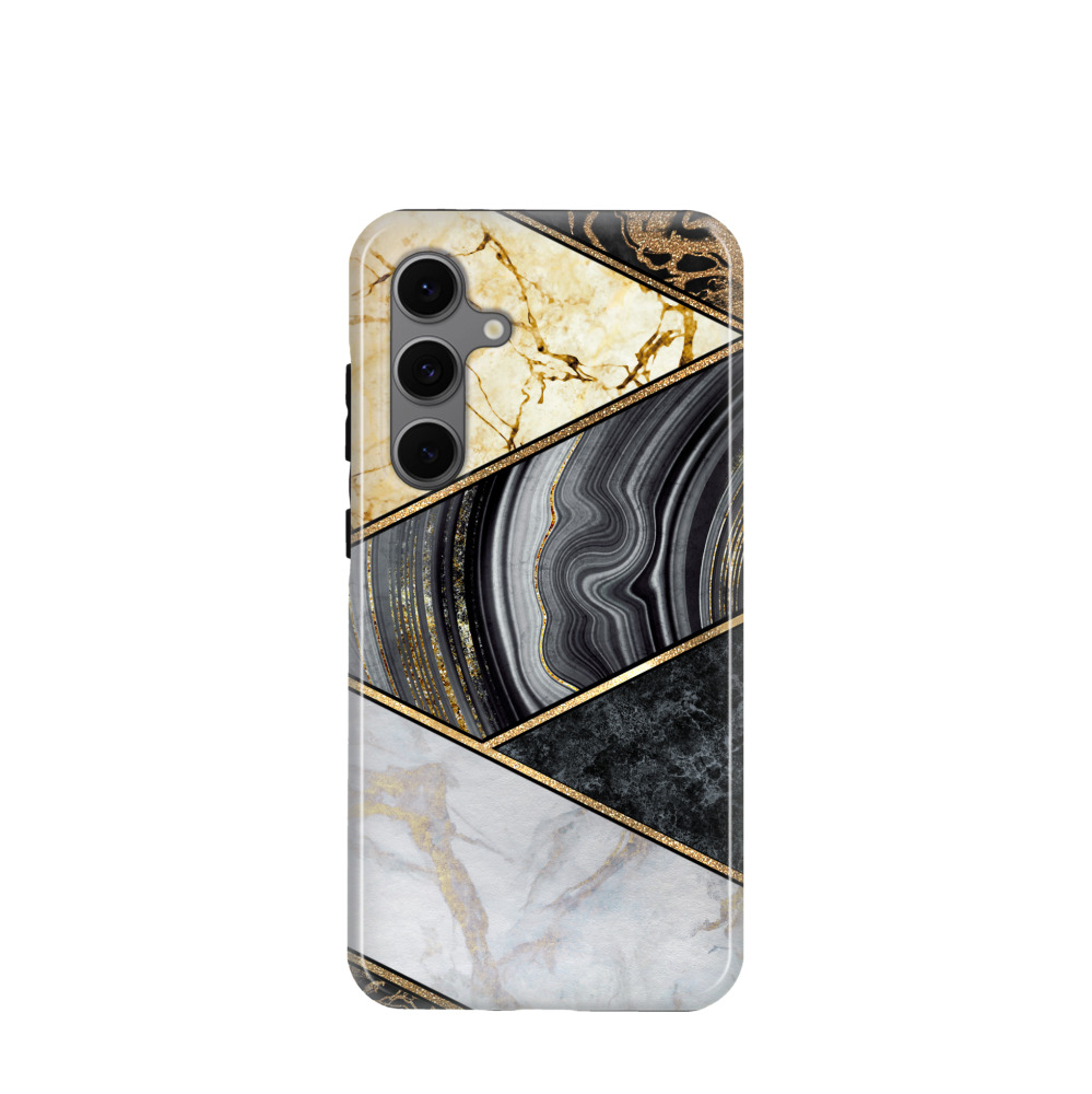 Samsung Galaxy S24 FE Hybrid (Kunststoff / Gummi) Hülle Granitoptik - Gold