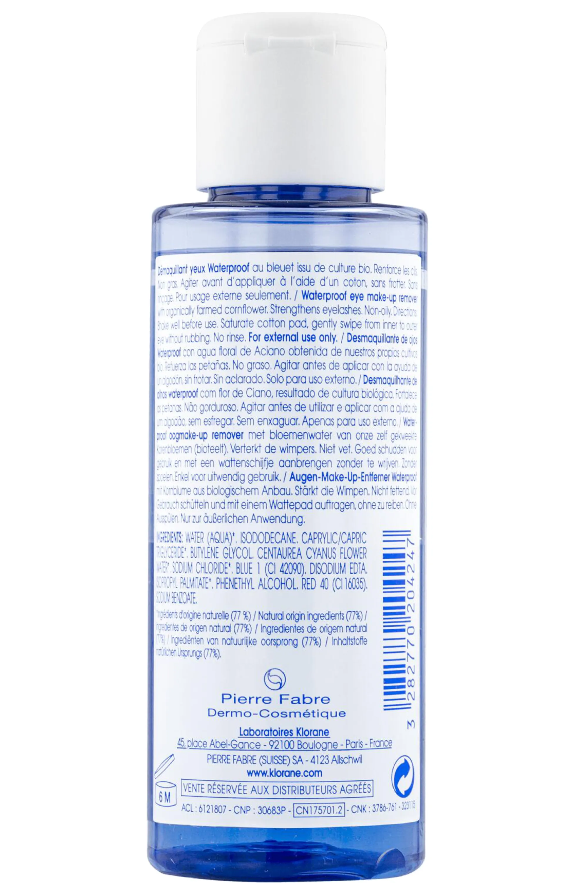 Klorane Démaquillant yeux waterproof au Bleuet bio-100 ml