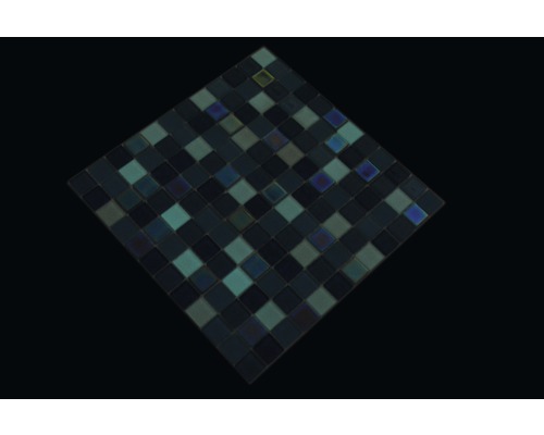 Glasmozaïek vierkant Crystal Mix blauw lichtblauw fluorescerend