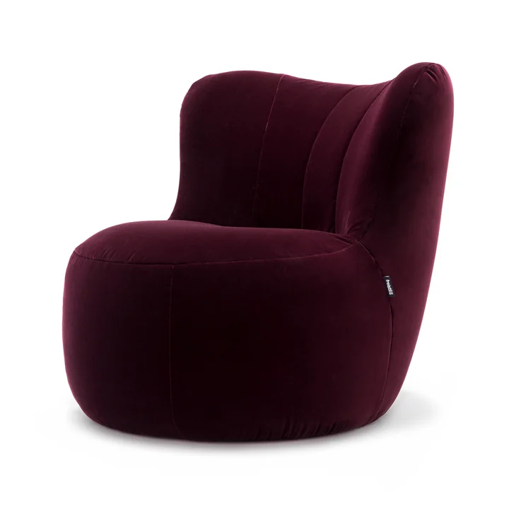 freistil - 173 Sessel, Velour schwarzrot (6085)
