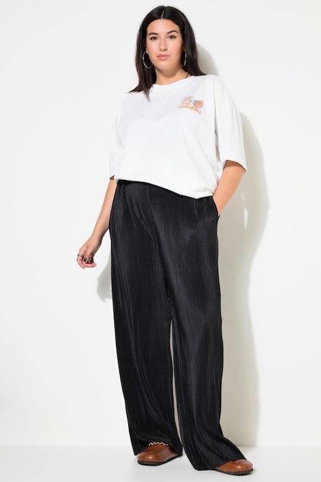 Hose, Wide Legs, High Waist, Plissee