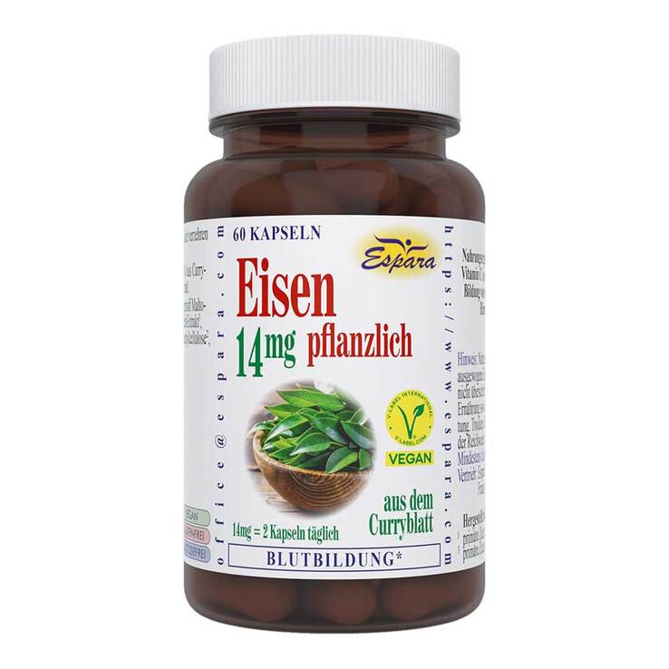 Eisen 14 mg pflanzlich Kapseln, 60 St