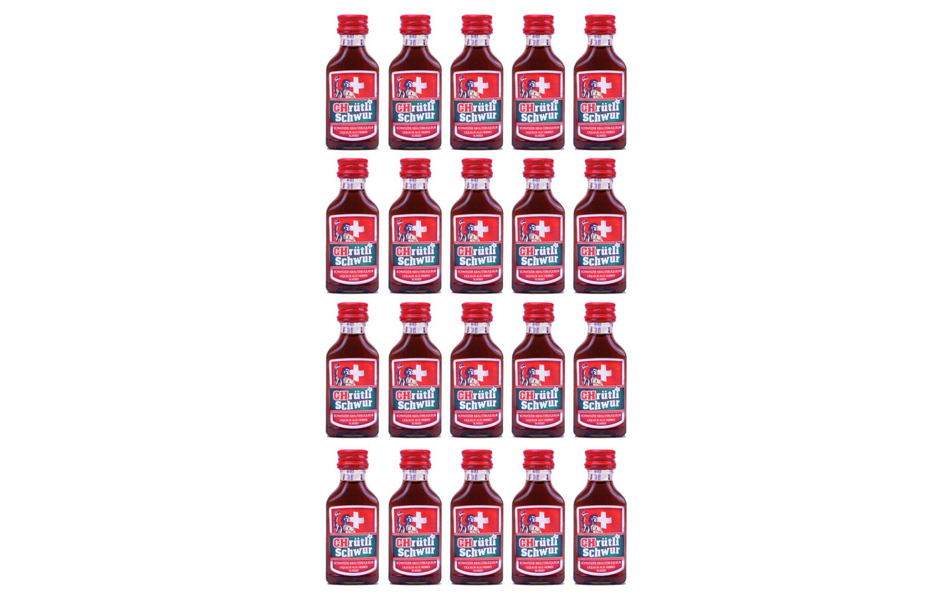 Schweizer Kräuterliqueur PET 20 x 20 mlSpirituosen Spezialität aus Schweizer Alpenkräutern