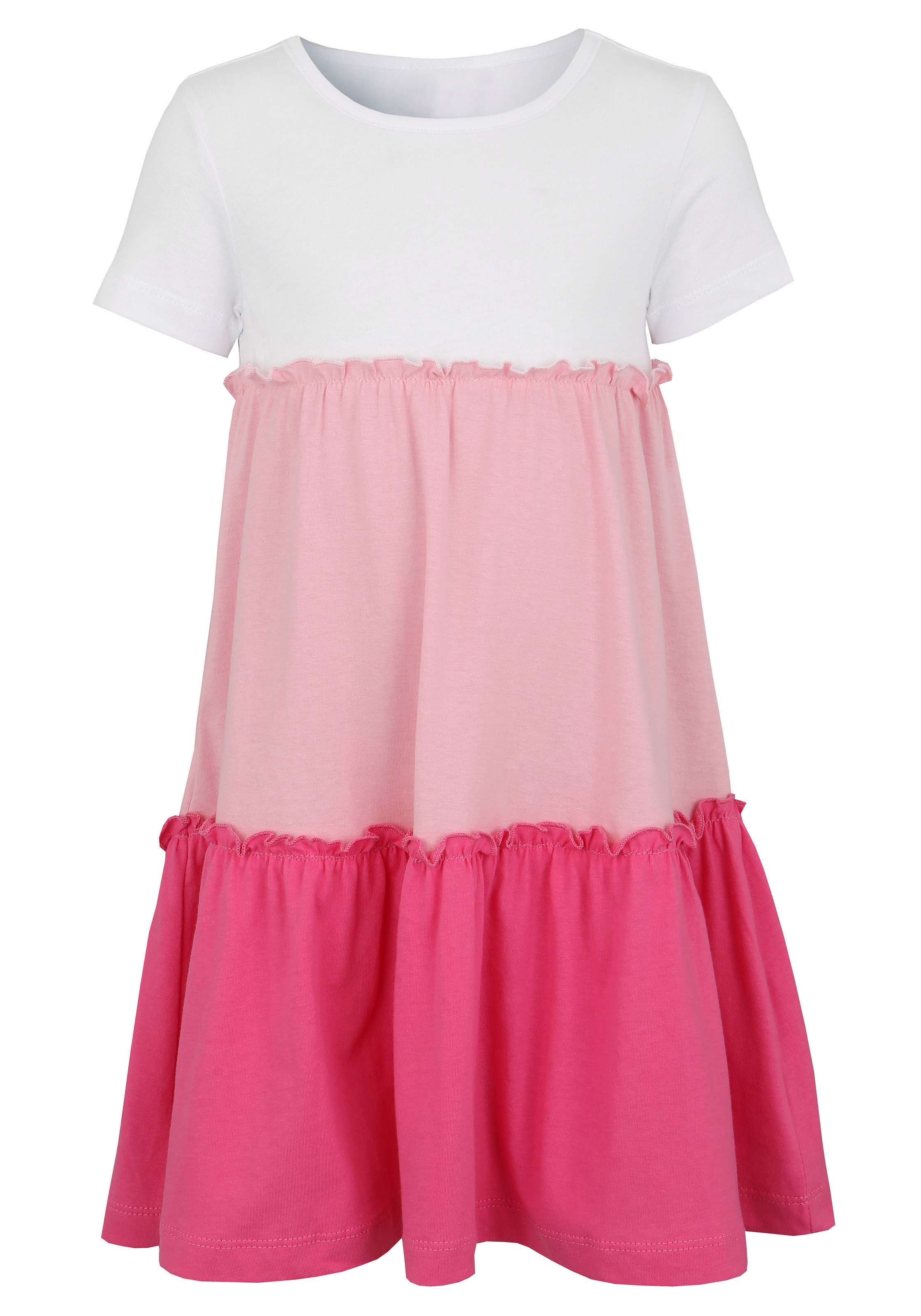 KIDSWORLD Jerseykleid »- Volantkleid für kleine Mädchen« festliche Anlässe,  kniefreie Länge,  verspielter Stil
