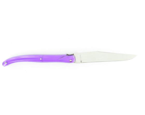 Laguiole 11 cm - manche Acrylique Violet - Coeur Couteau de poche par D'Albrac à Laguiole