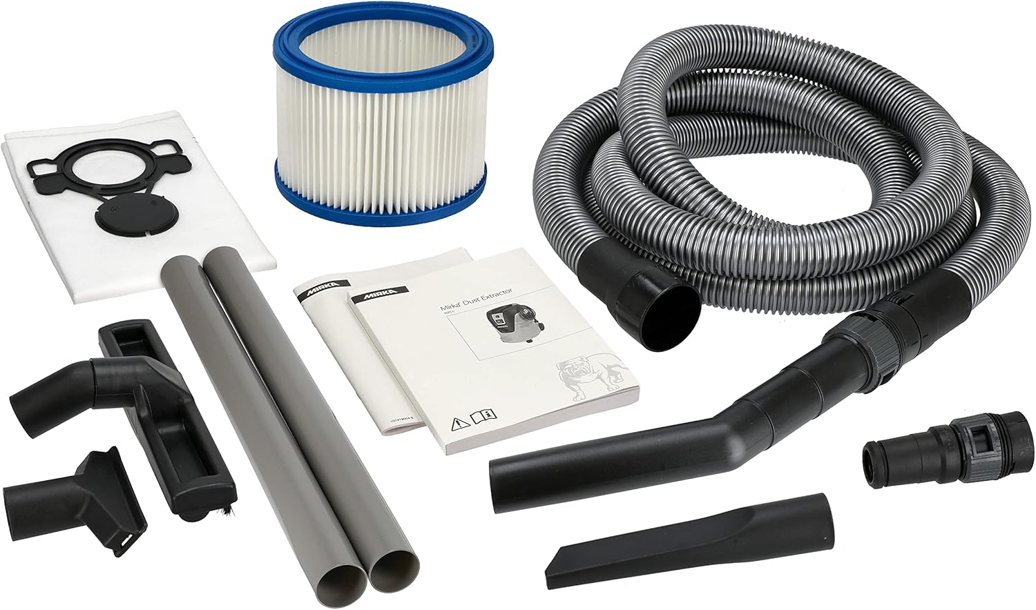 MIRKA Industriestaubsauger Nass- und Trockensauger 25 Liter/Absaugschlauch / 1000 W Leistung/inkl. Adapter Schleifmaschinen/Düsenset, Schwarz, Gelb