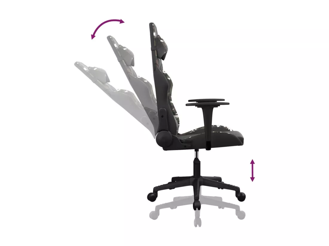 Chaise de jeu de massage Noir et camouflage Similicuir