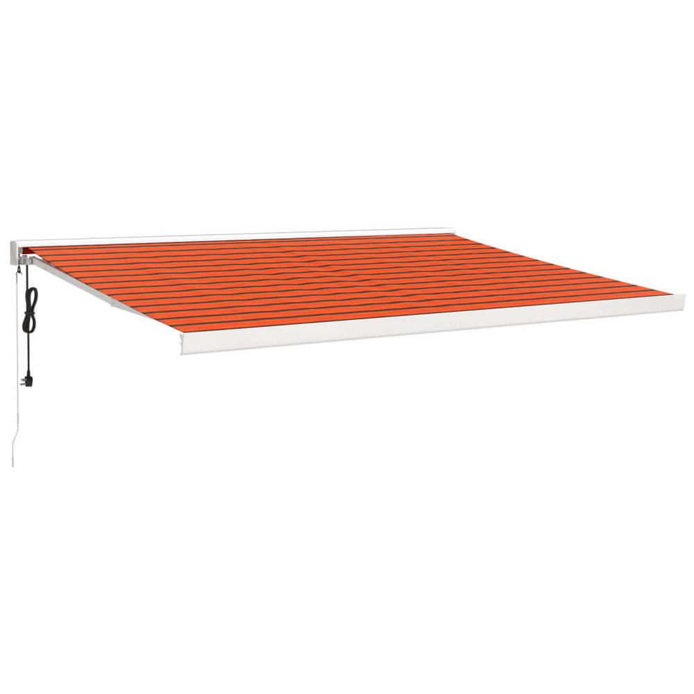 Auvent rétractable orange et marron 4,5x3 m tissu et aluminium