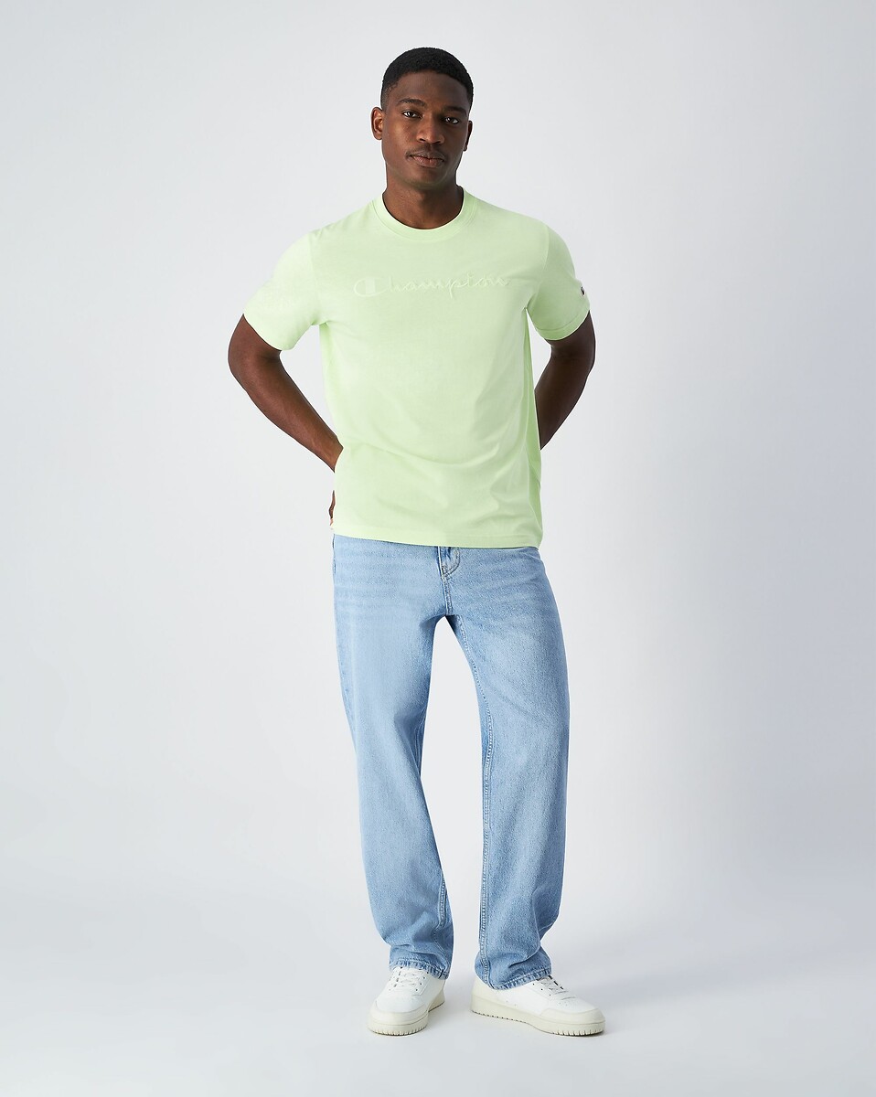 CHAMPION<br>Camiseta de manga curta com gola redonda e logotipo bordado
