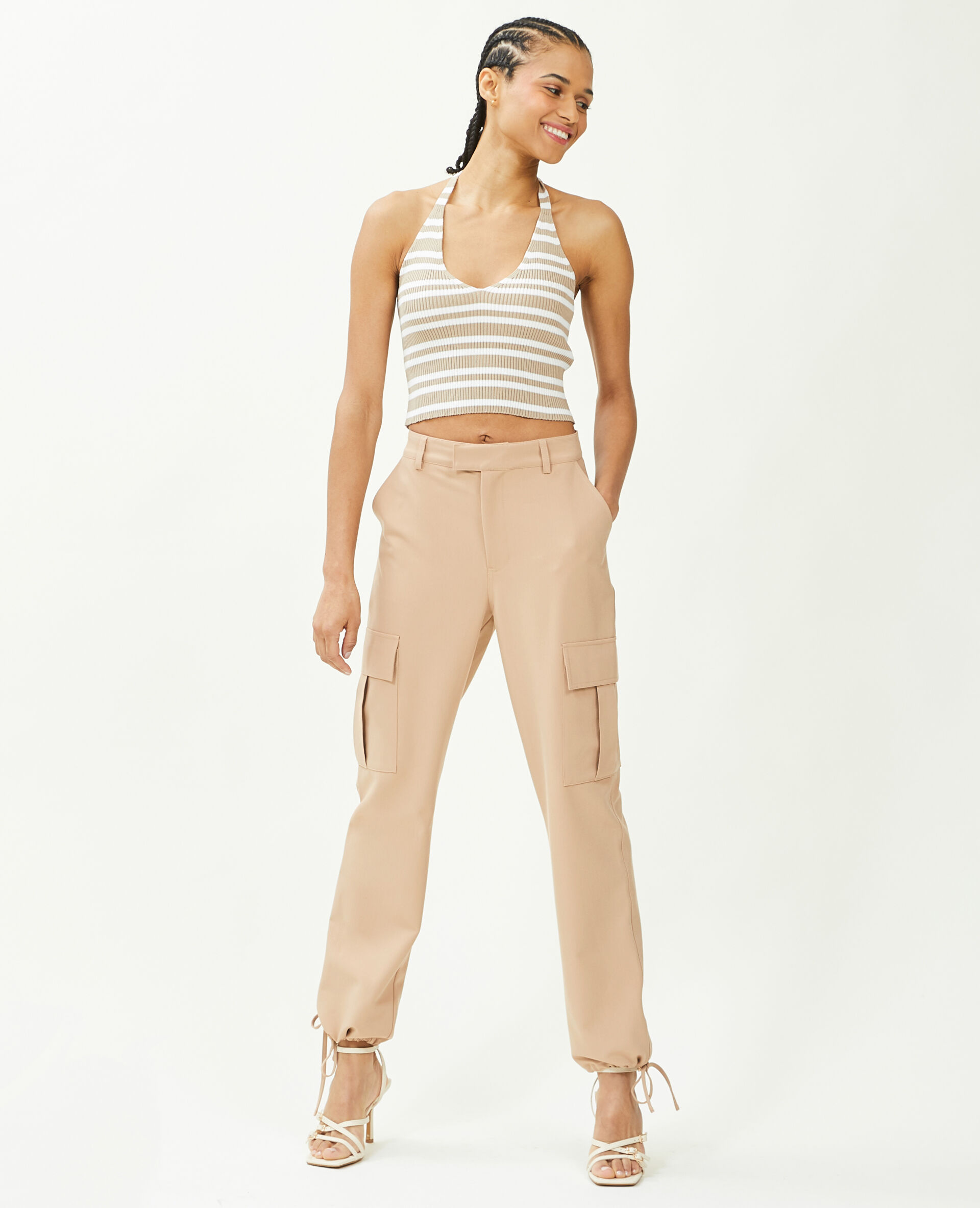 Pantalon cargo bas resserrables - Camel