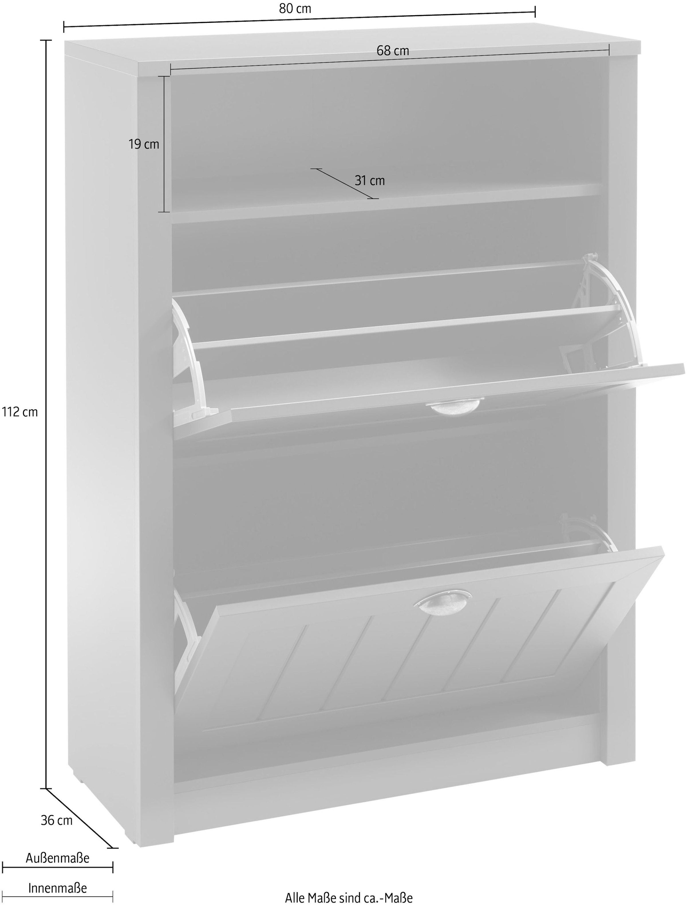 Home affaire Schuhschrank »ASCOT« Breite ca. 80 cm