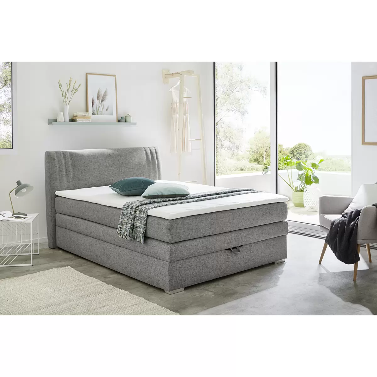 Boxspringbett Alba 140 x 200 Grau