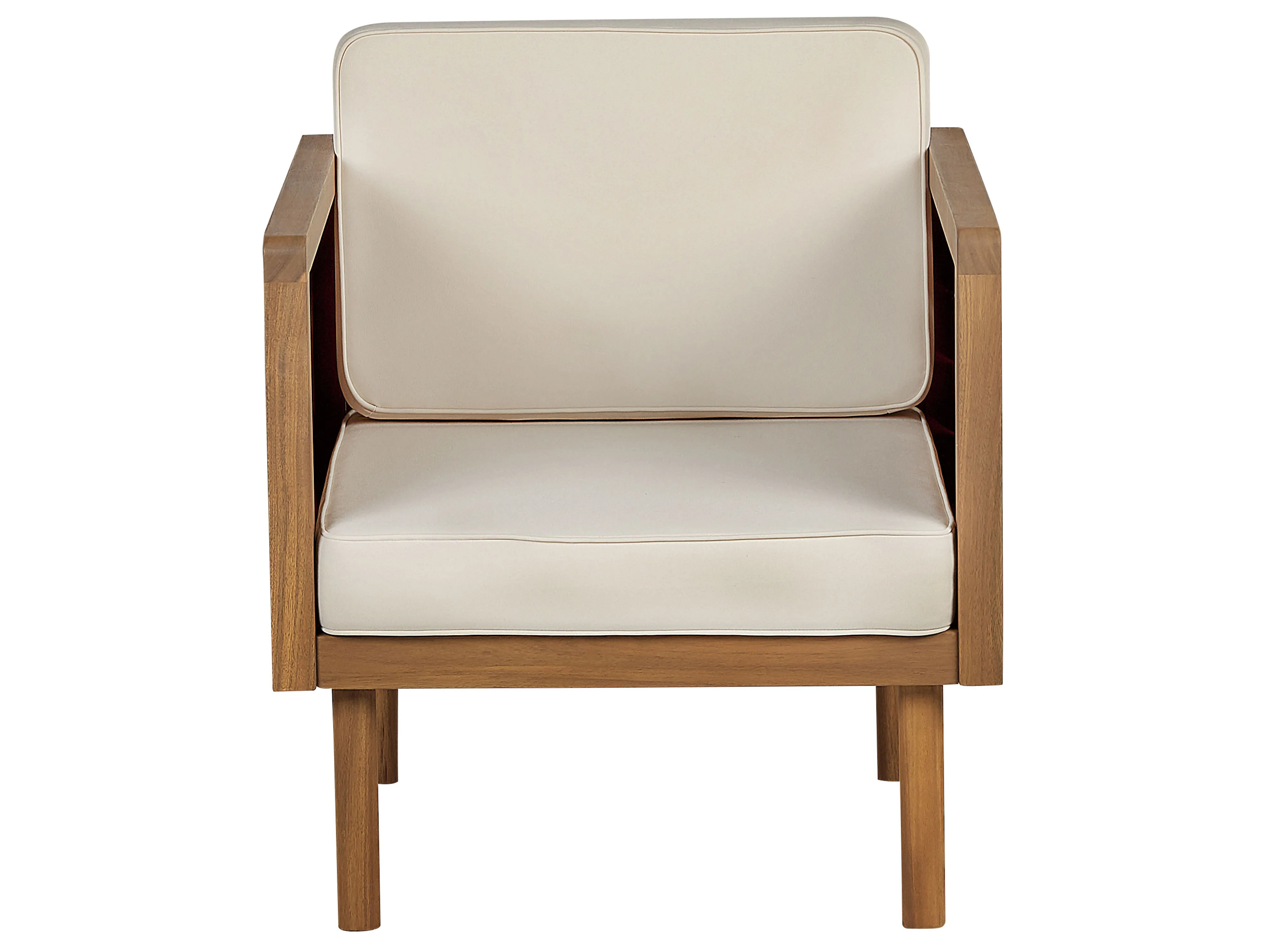 Loungeset met tafel en ottomaan 4-zits BARATTI Acaciahout Bruin