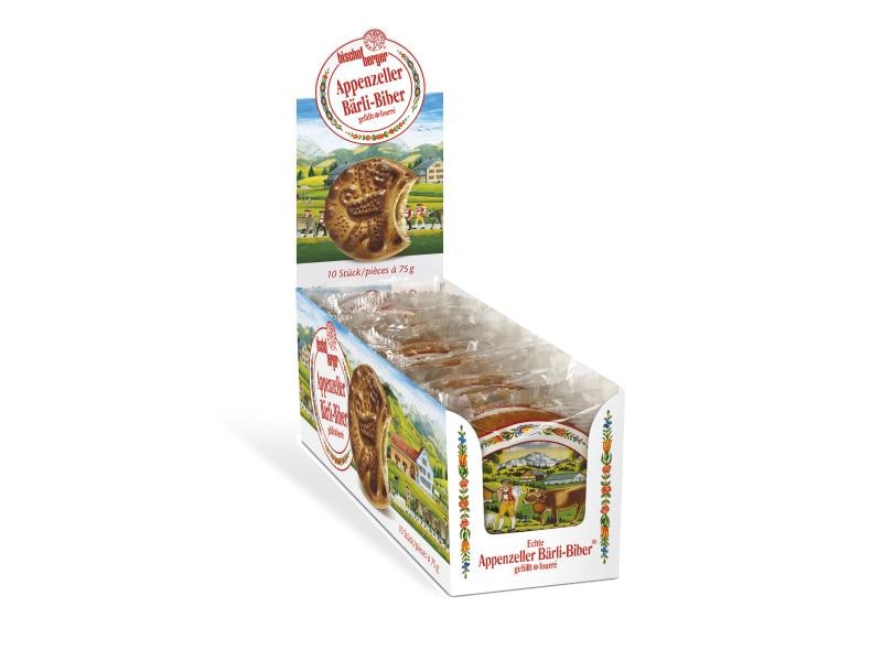 Bischofberger Gebäck Appenzeller Bärli – Biber 10 x 75 g Gebäckspezialität aus dem Appenzell