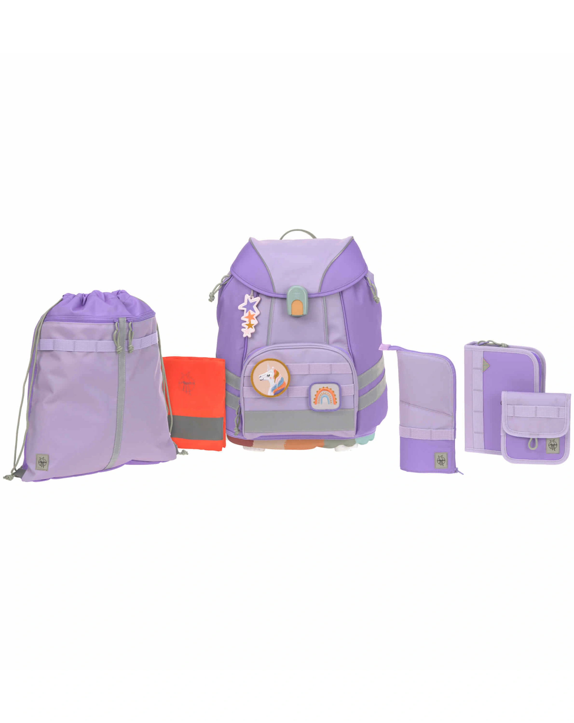 Schulranzen-Set FLEXY UNIQUE (30x25x40) 7-teilig in violet/lavender