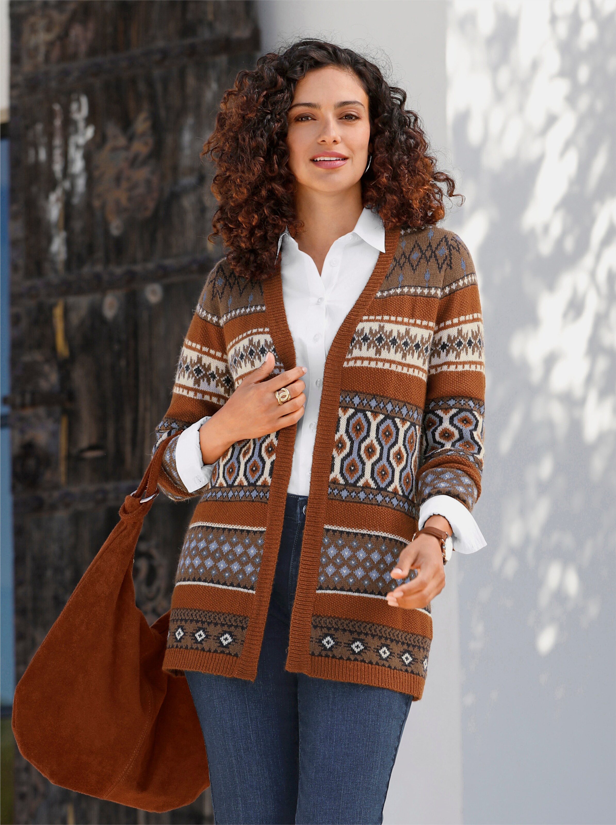 Jacquard-Strickjacke