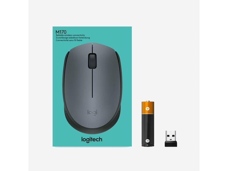 Logitech Maus M170 , kabellos Kleine 3-Tasten-Wireless-Maus für Links- & Rechtshänder mit bis zu 12 Monaten Batterielaufzeit