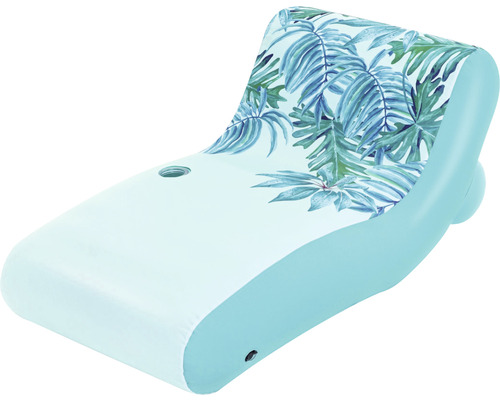 Opblaasbare zwembadligstoel met stoffen hoes 176x107 cm turquoise