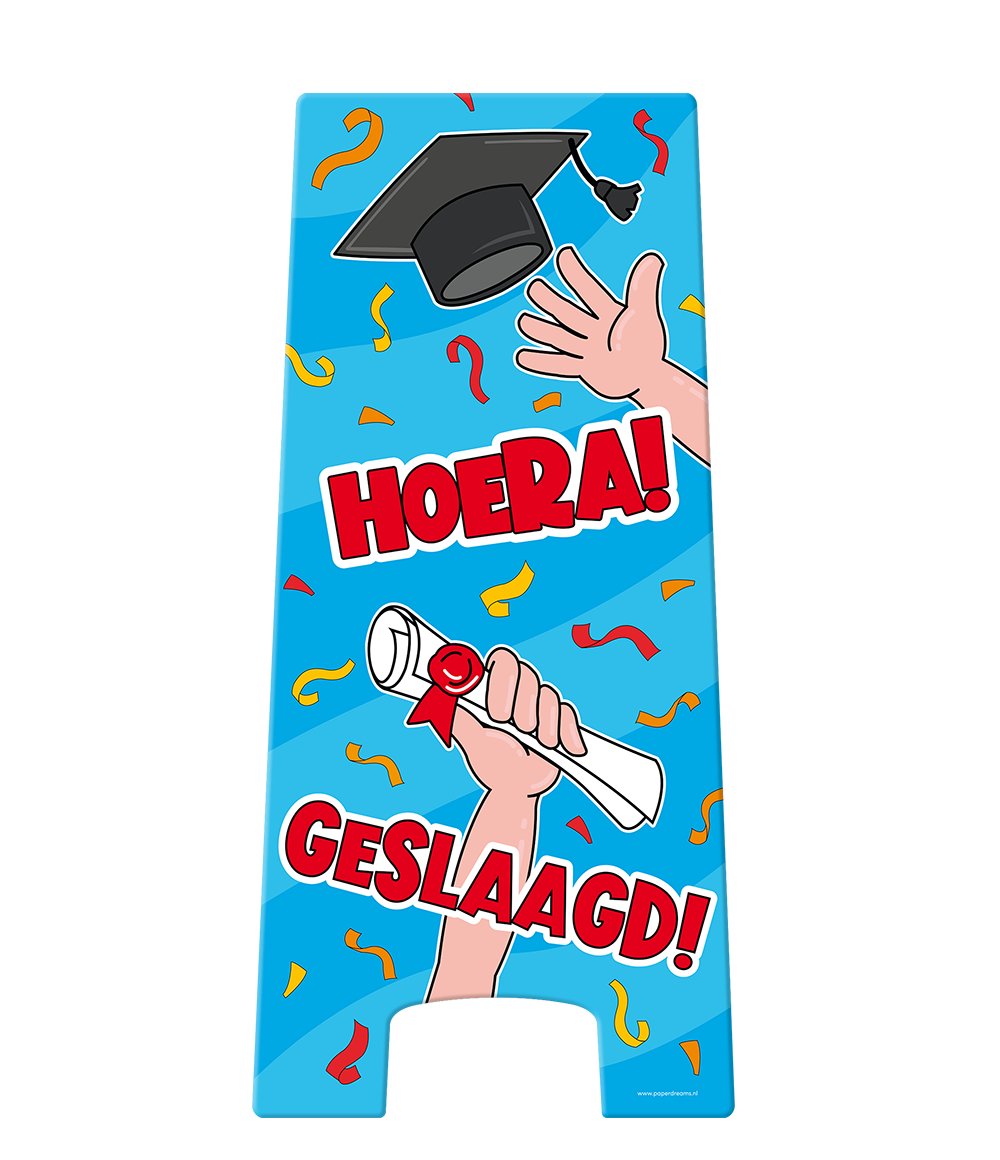 Warning Sign Geslaagd Cartoon 58cm