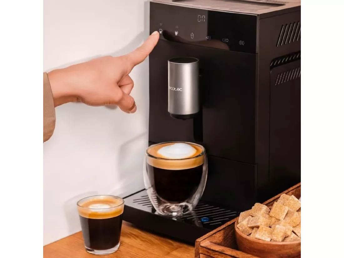 Cecotec Machine à café super automatique Power Matic-ccino Vaporissima. 1470 W, 19 bars, broyeur intégré, thermoblock, vaporisateur, capacité de 150 g de café en grain et 1,2 litres d'eau