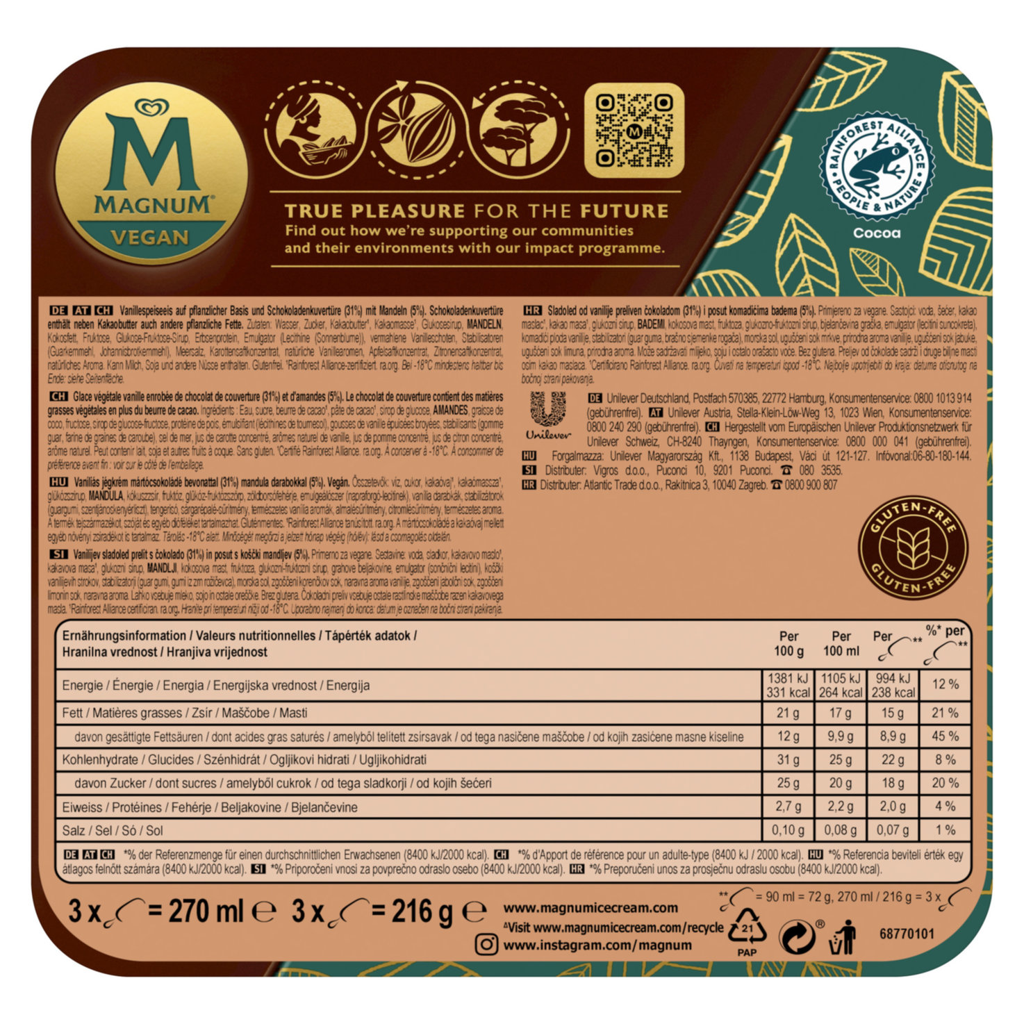 Magnum Vegan Almond 3x90ml
