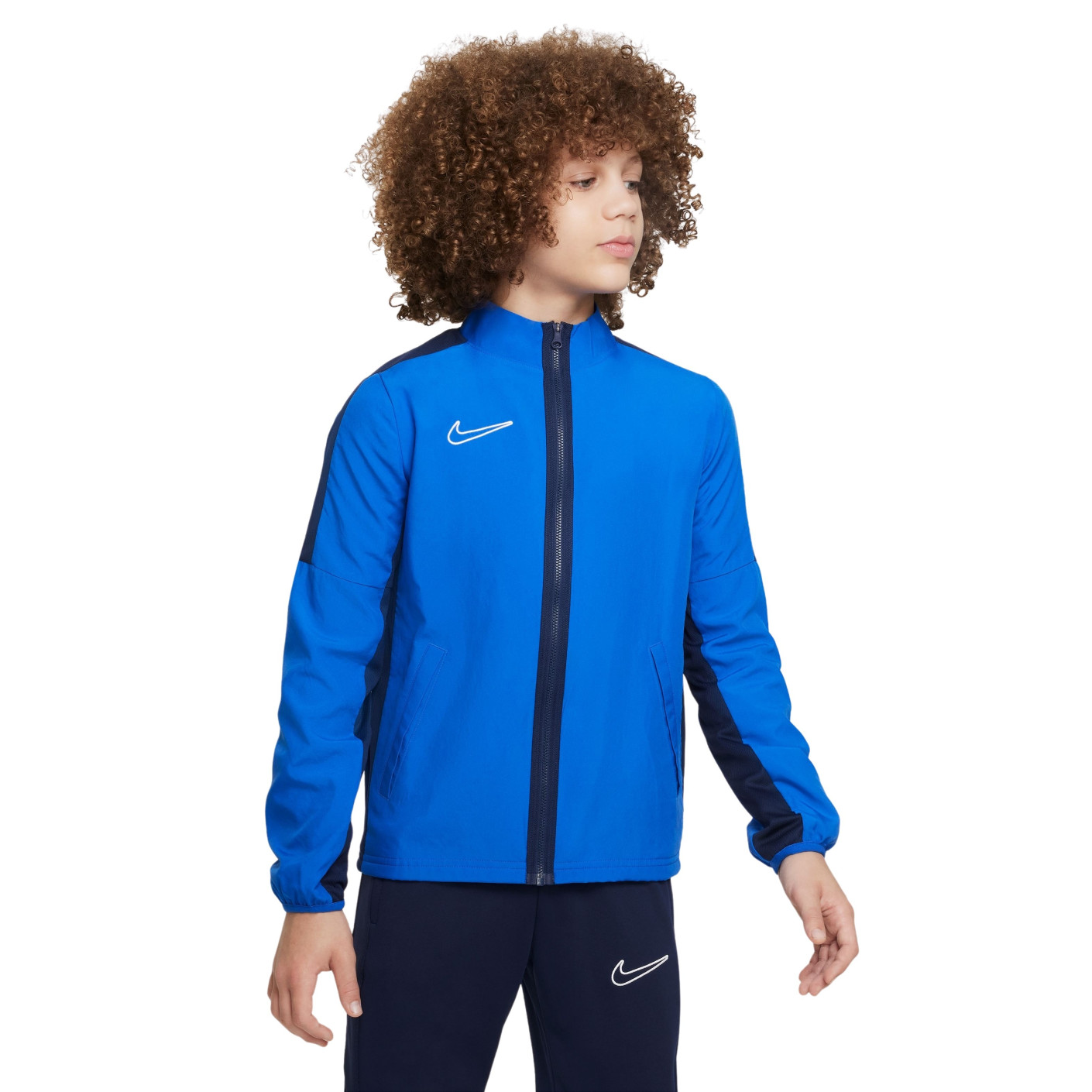 Nike Dri-FIT Academy 23 Trainingsjack Full-Zip Woven Kids Blauw Donkerblauw Wit