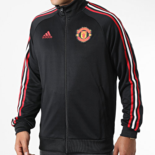 Veste Zippée A Bandes Manchester United FC DNA HE6671 Noir