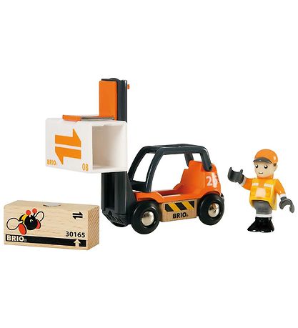 BRIO WoRød Gaffeltruck m. Tilbeh?r - 9 cm - Orange/Sort 33573