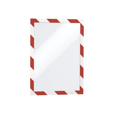 Durable Duraframe Magnetic Security - Cadre d'affichage magnétique bicolore - A4 - rouge/blanc