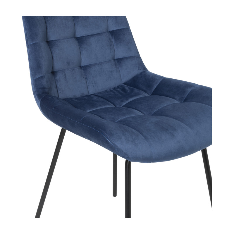 Eetkamerstoel velvet - donkerblauw - 79x50x44 cm