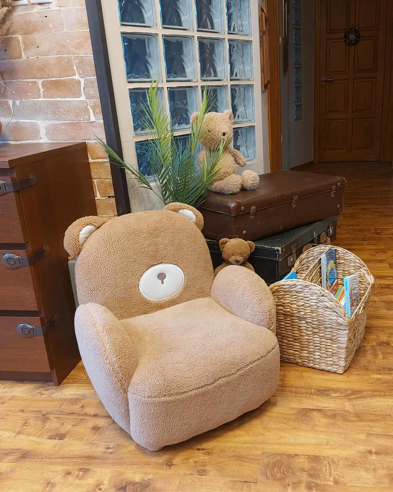Kinderfauteuil Teddybeer BOO Bouclé Bruin