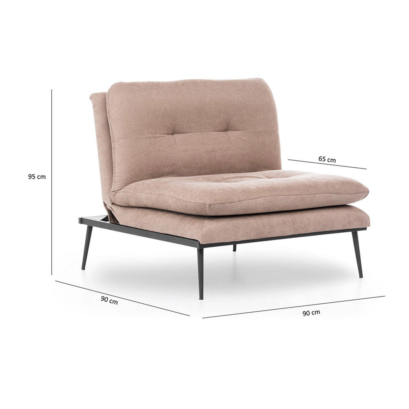 Homitis Fauteuil convertible Martin beige - 90x95x90 cm
