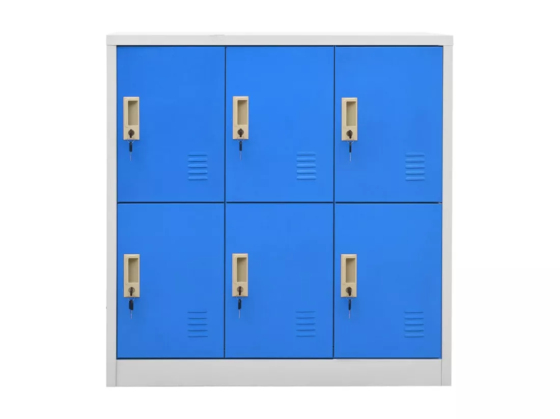 Armoire à casiers Gris clair et bleu 90x45x92,5 cm Acier