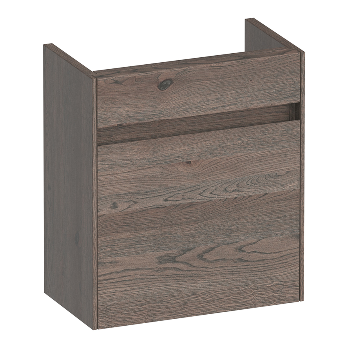 Brauer Inspire fonteinkast 40cm met 1 deur linksdraaiend lamellen eiken zwart