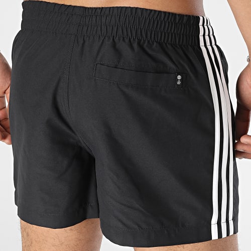 Short De Bain A Bandes 3 Stripes HT4419 Noir