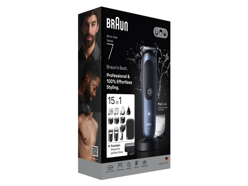 Braun AIO7560, Sort, Blå, 0,5 mm, 2,1 cm, Universel, Batteri, 120 min.