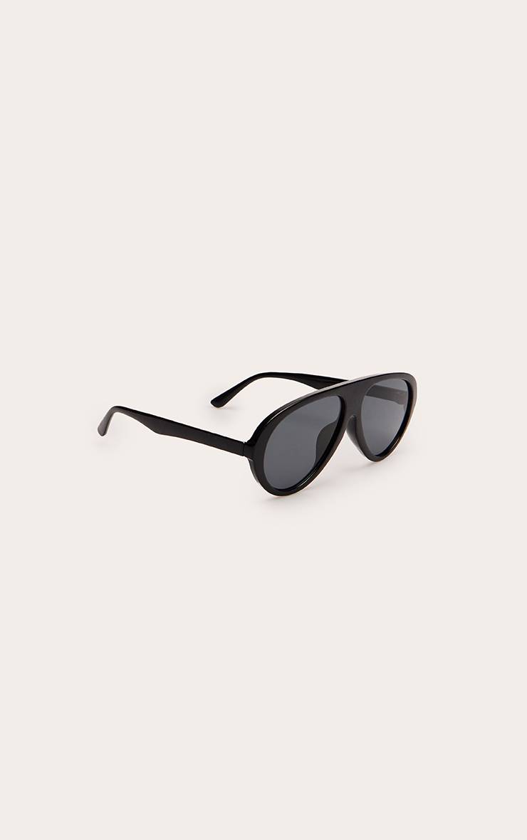 Noir Lunettes De Soleil Aviateur À Monture Surdimensionnée