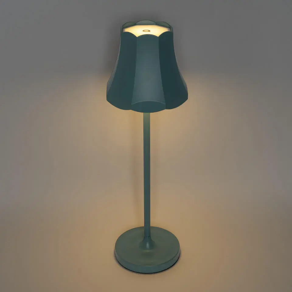 Qazqa tafellampen granny retro blauw geïntegreerde led