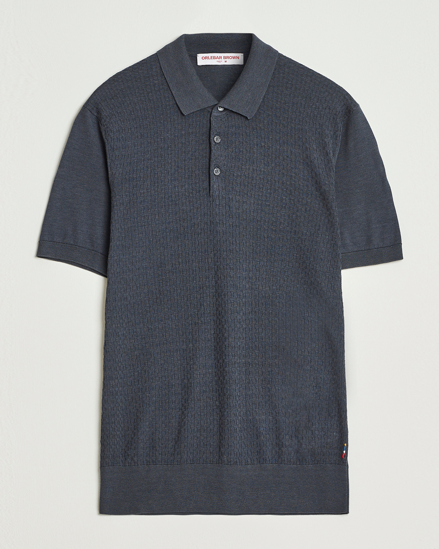 Orlebar Brown Burnham Silk/Cotton Polo Granite