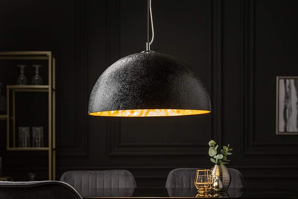 riess-ambiente.de Stylische Hängeleuchte GLOW schwarz gold 50cm Hängelampe Lampen Leuchten