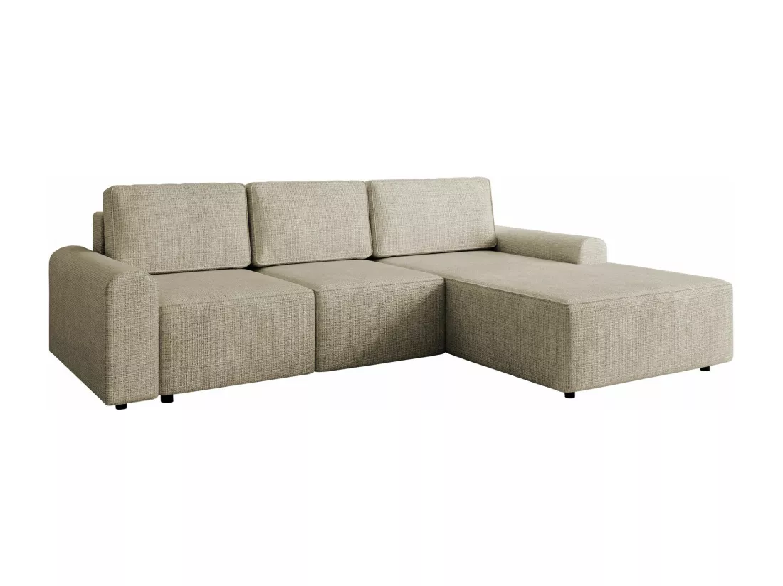Canapé d'angle Stonecrest 105, Brun clair, Fonction de couchage, Boîte de literie, 258cm