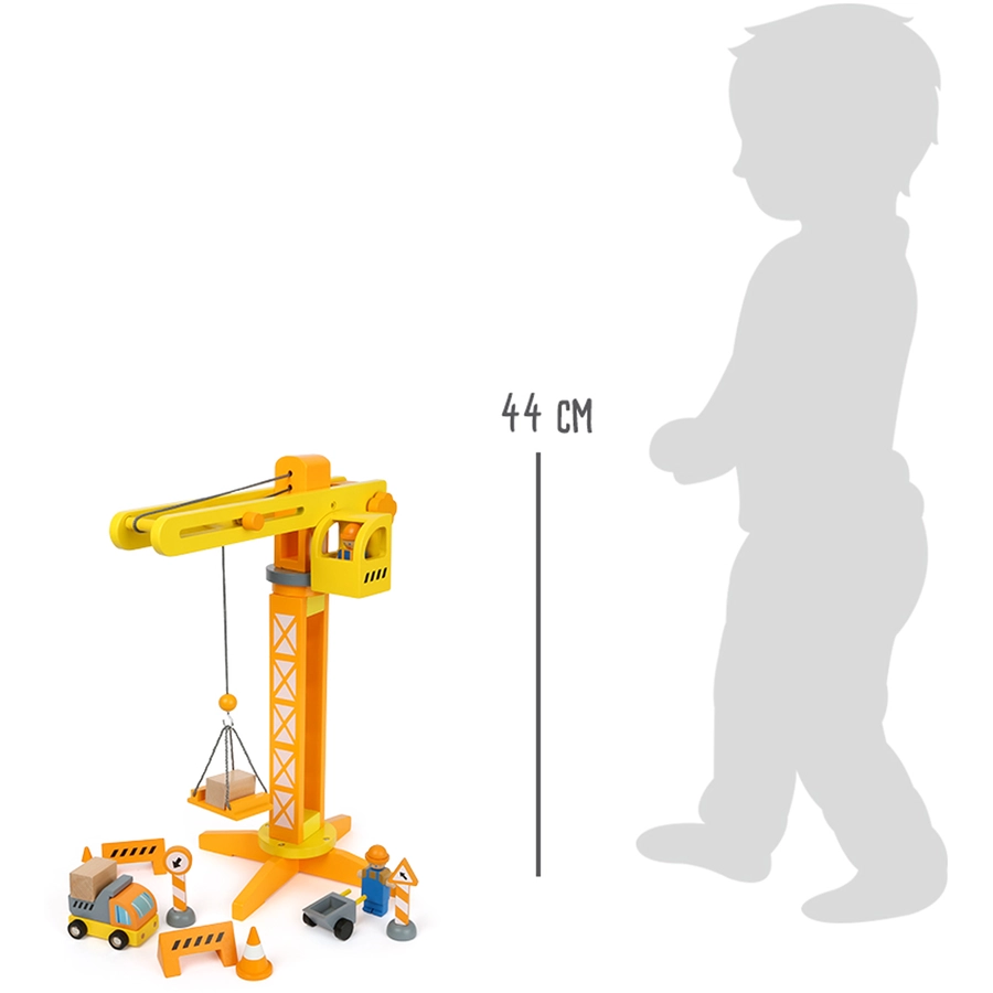 small foot® Baukran mit Baustellenzubehör