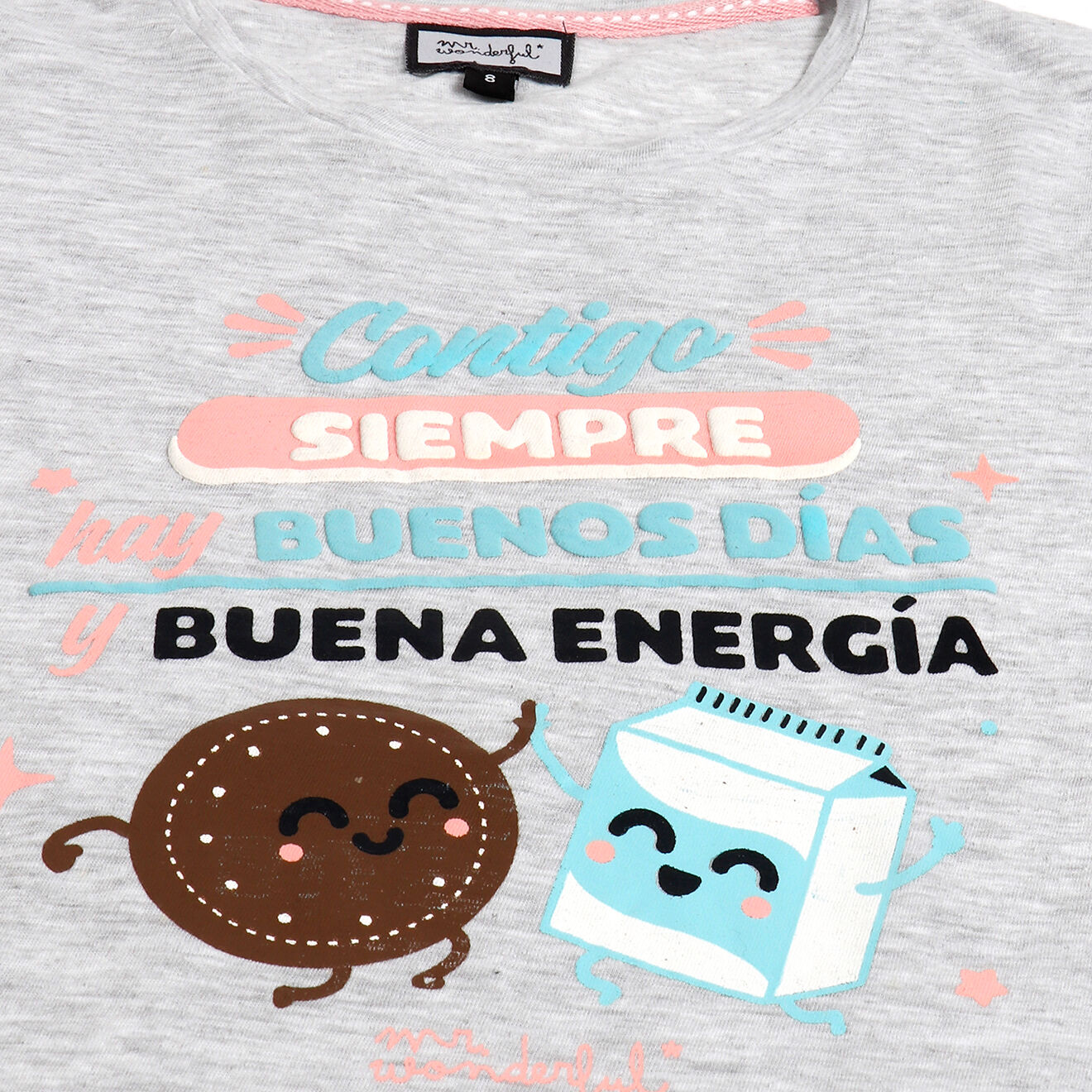 Mr Wonderful Pyjama Avec toi T-Shirt & Short gris/noir