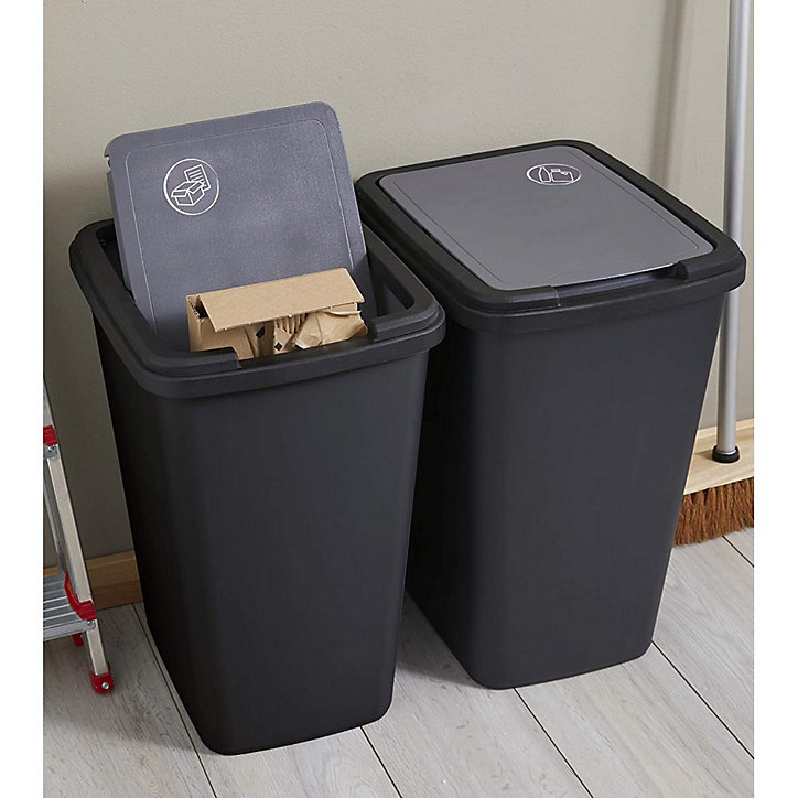 Poubelle de tri noire Sundis Green bin 25 L