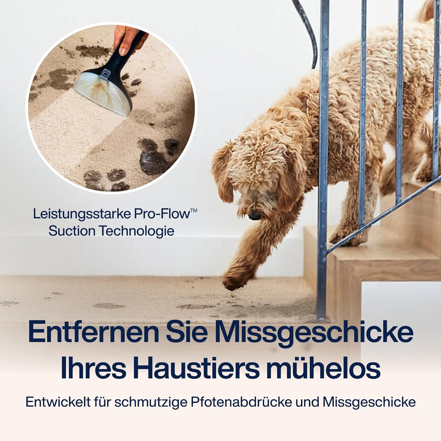 SAMAKO PowerClean Pro – Polsterreiniger Gerät mit Dampf-Funktion & HEPA-Filter – Tiefenreinigung für Teppiche, Polster & Sofas – Große Wassertanks & 8 Aufsätze mit PrecisionClean-Technologier, Blau